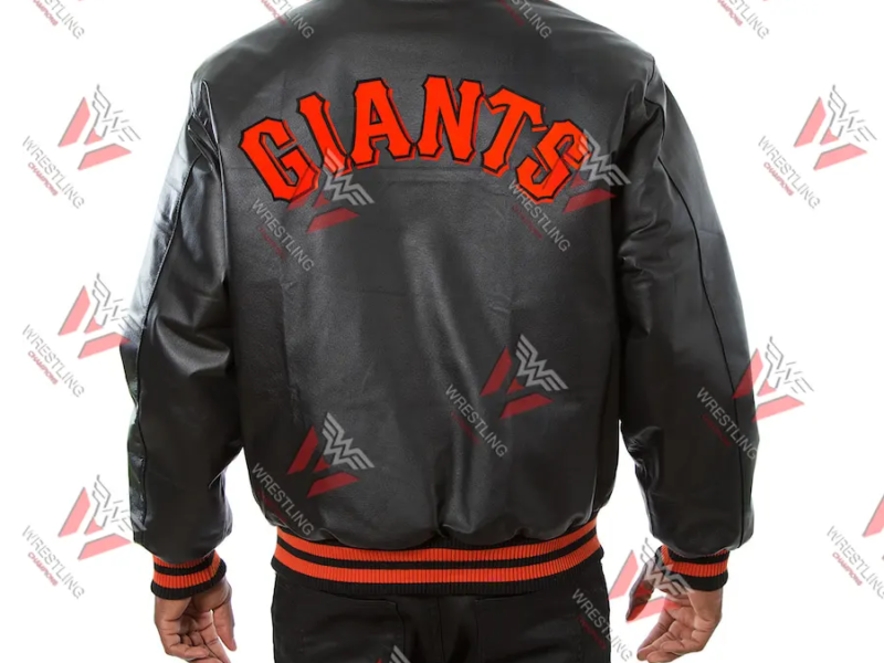 Men’s San Francisco Giants MLB Black Leather Jacket