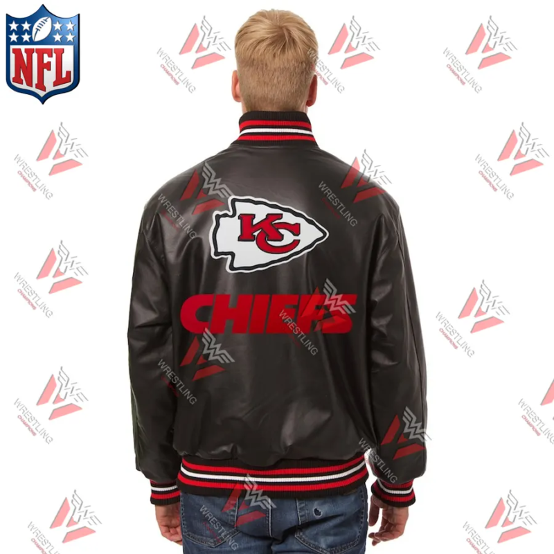 Men's Kansas City Chiefs NFL Black Leather Jacket