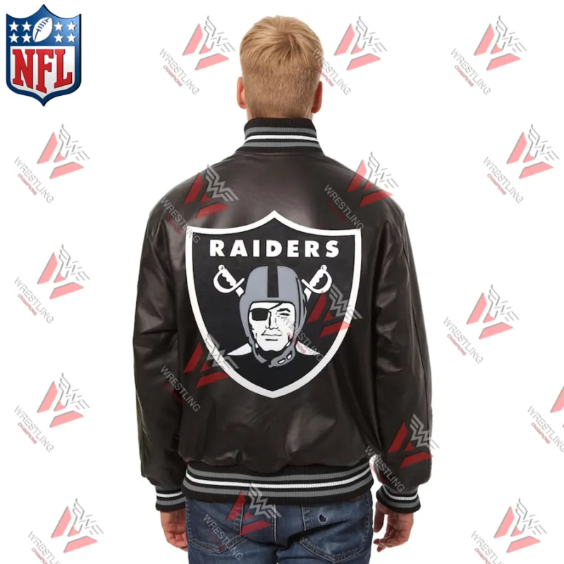 Men's Las Vegas Raider NFL Black Leather Jacket