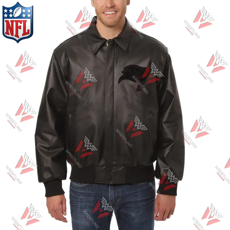 Men's Tampa Bay Buccaneers NFL Black Leather Jacket