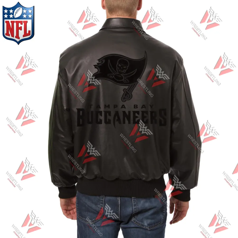 Men's Tampa Bay Buccaneers NFL Black Leather Jacket