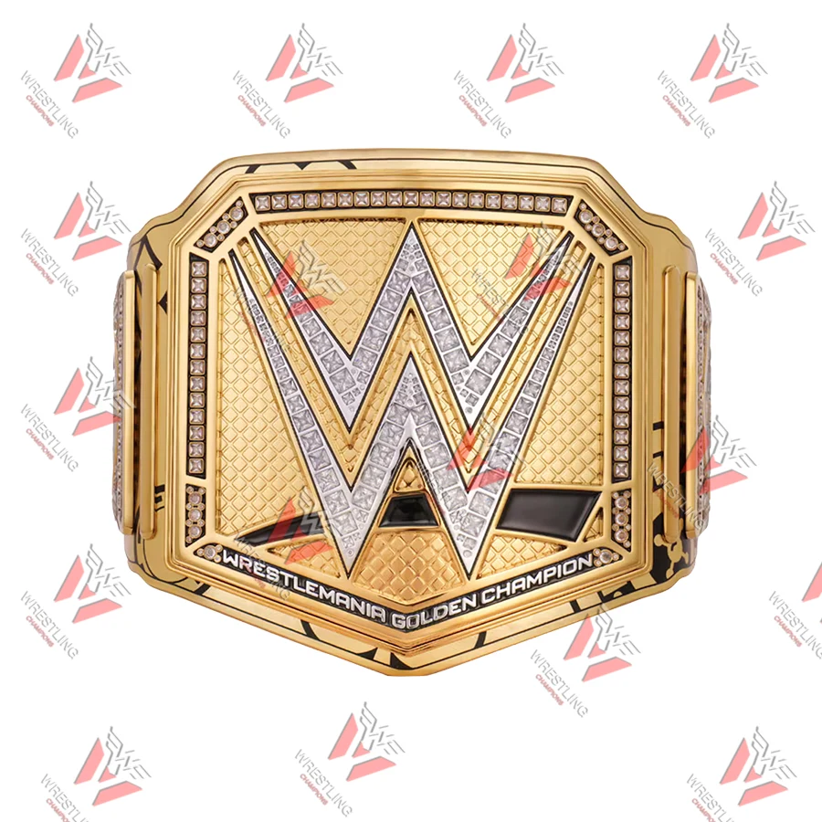Wrestle Mania April 2025 Gold Wrestling Championship Title Belt