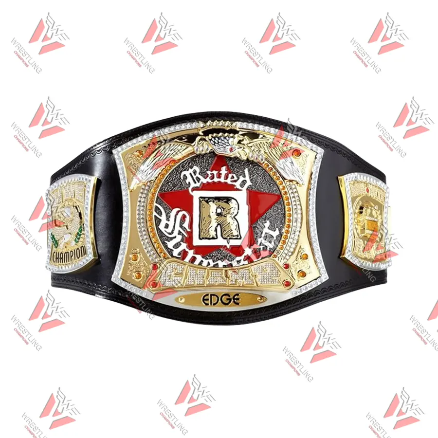 Edge Rated R spinner wrestling championship title belt